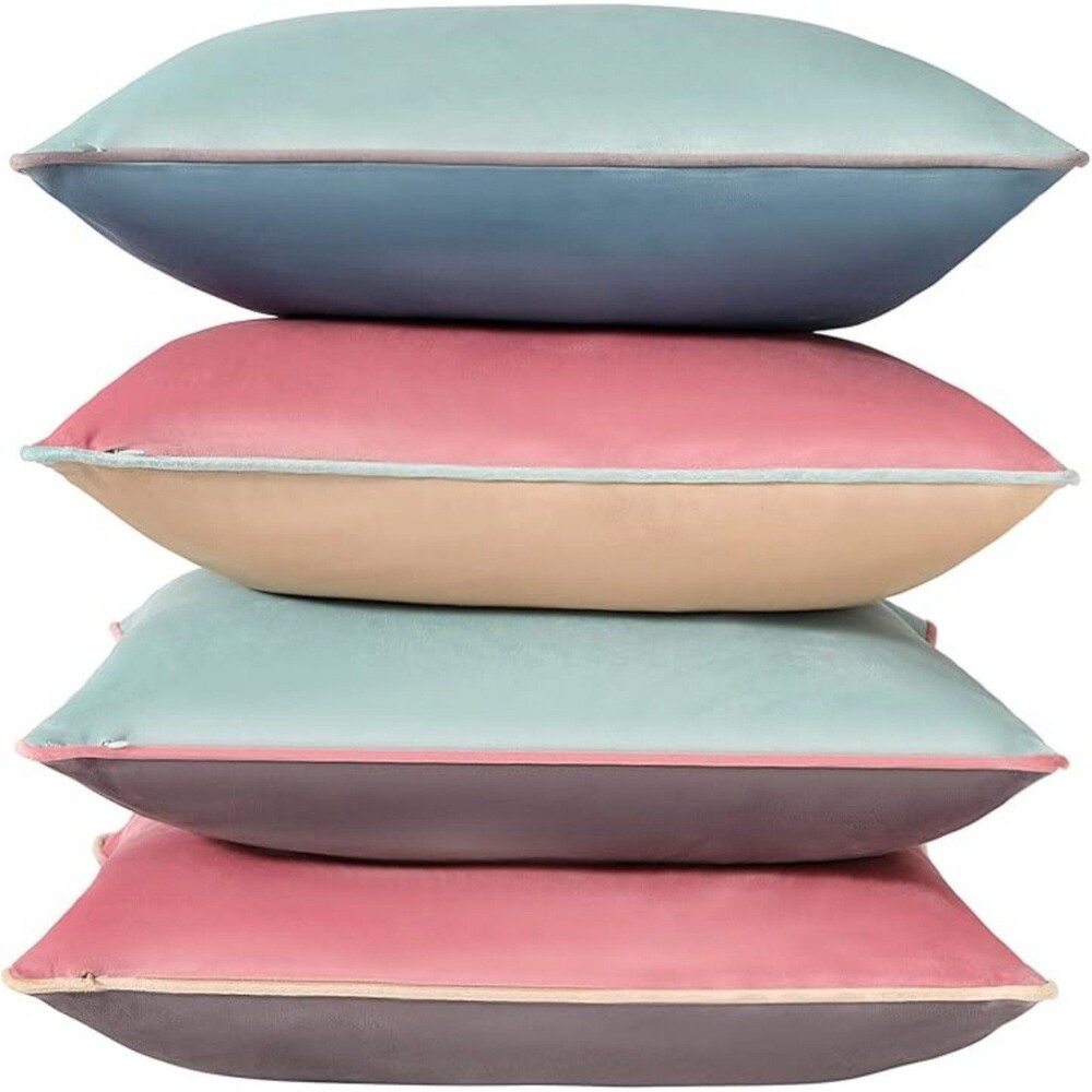 Set of 4 Velour Throw Pillow Covers 20x20 NEW